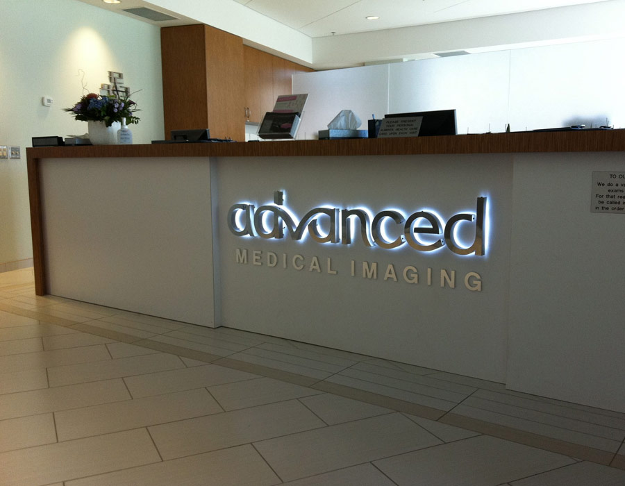 backlit reception Signage Dubai