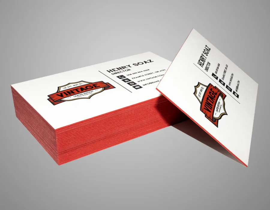 Colored Edge Business Cards Printing Dubai