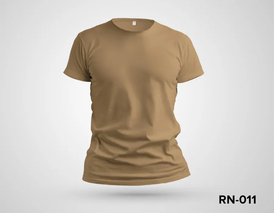 Khaki Round Neck Tshirt Printing Dubai